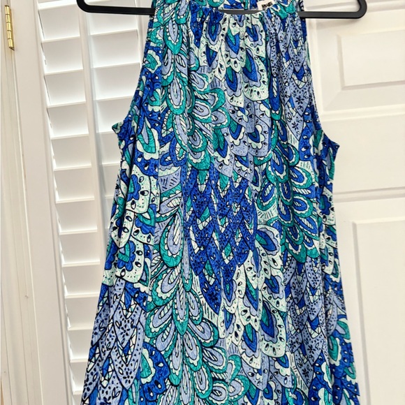 Anne Klein Blue and Green Maxi Dress size 14 - Picture 7 of 12